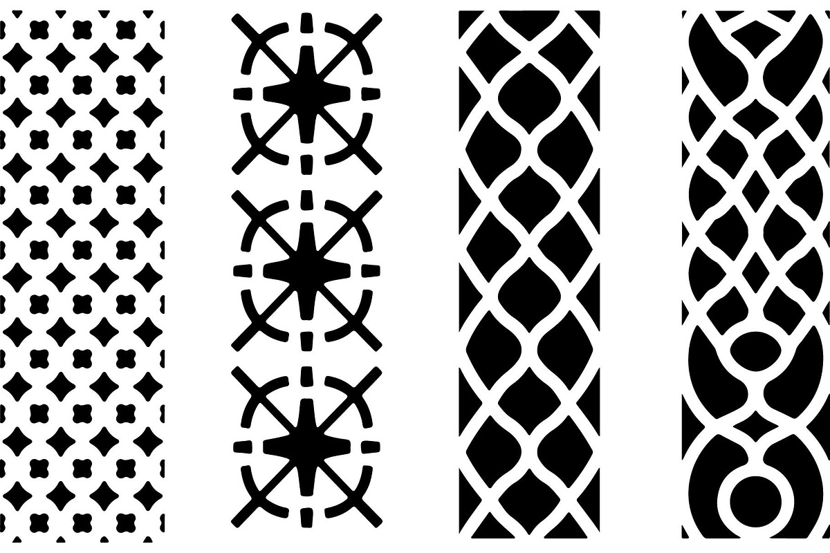 Black Geometric Pattern Panel Set, an Object Graphic by Designer_Momina (Photo 2 of 13)