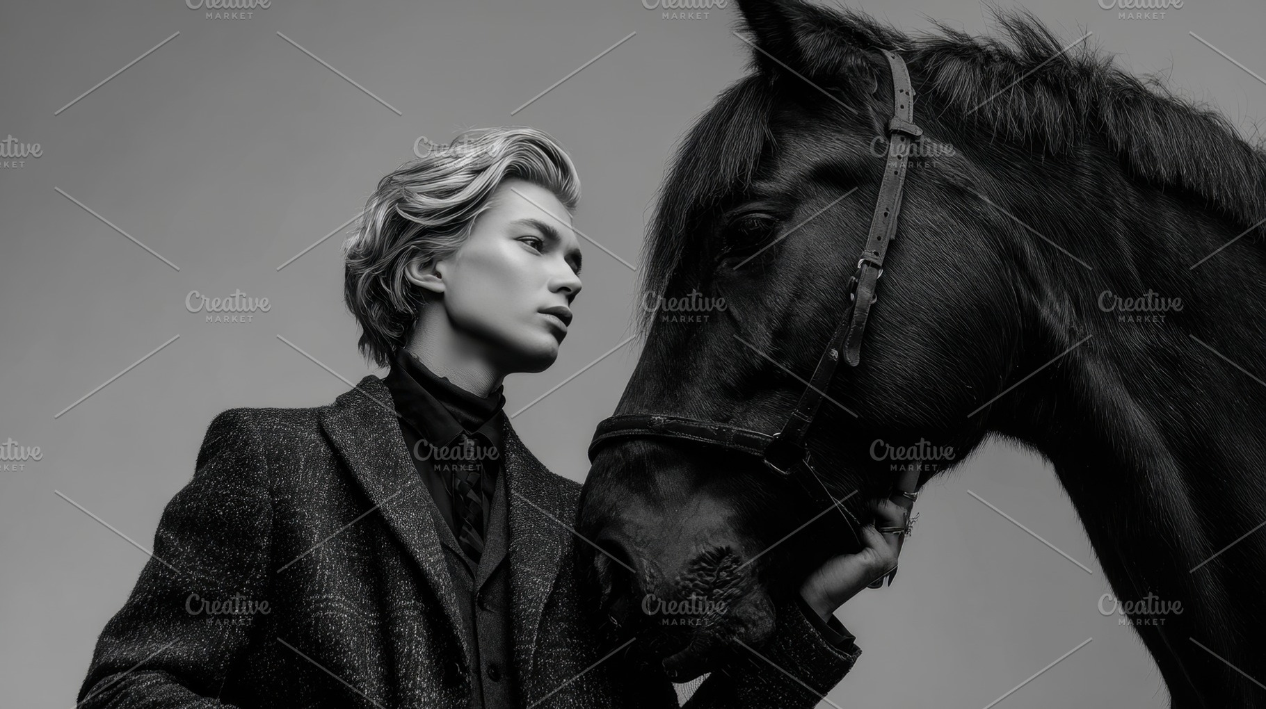 Young person stands by a horse, a Photo by Beautiful things