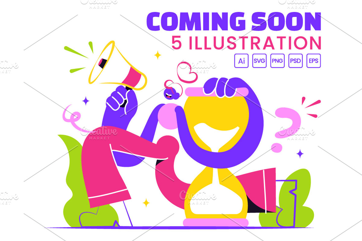 5 Coming Soon Vector Illustration, an Object Illustration by denayunebgt (Photo 1 of 3)