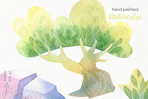 Watercolor Forest Clipart