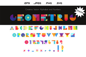 Alphabet Geometric Letters Vector