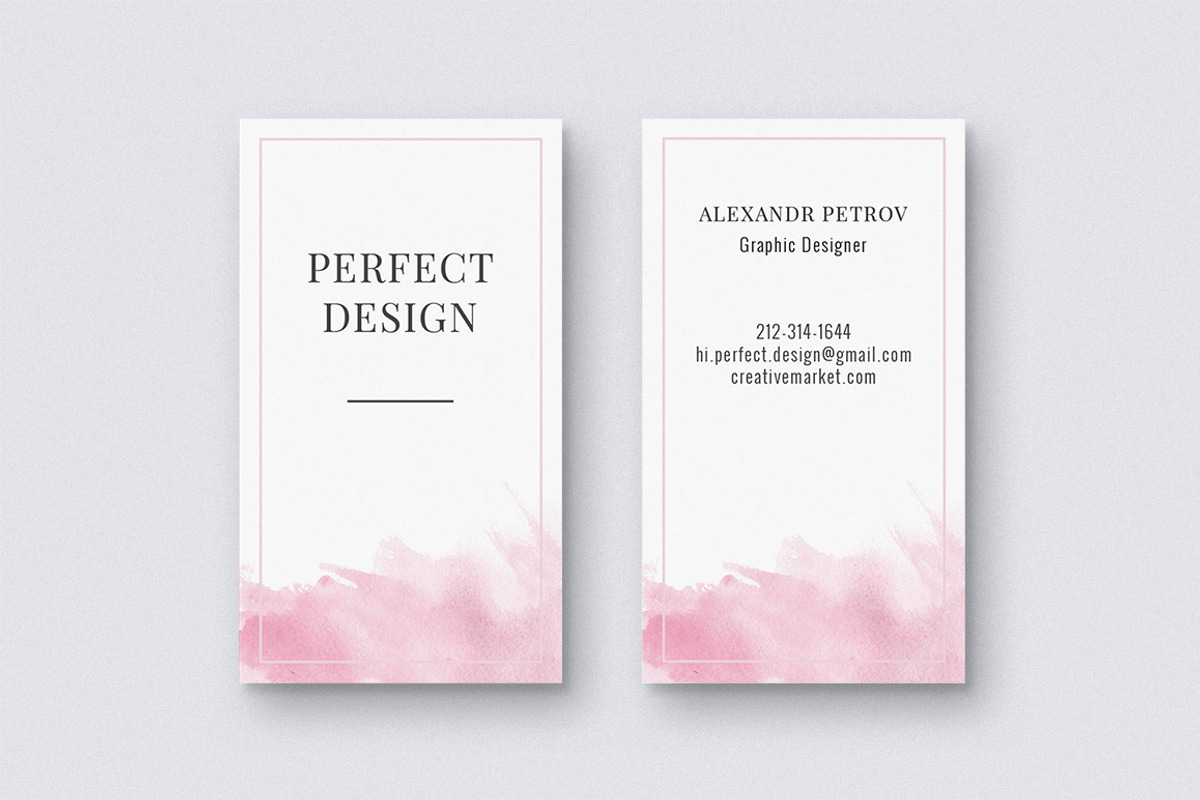 Gentle Watercolor Business Card, a Business Card Template by Perfect Design (Photo 1 of 4)