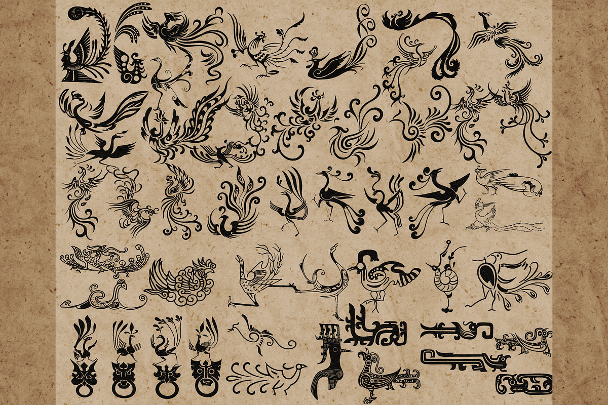 Phoenix stamps for Procreate, a Brush Add-On by TheWhiteCatLab (Photo 5 of 6)