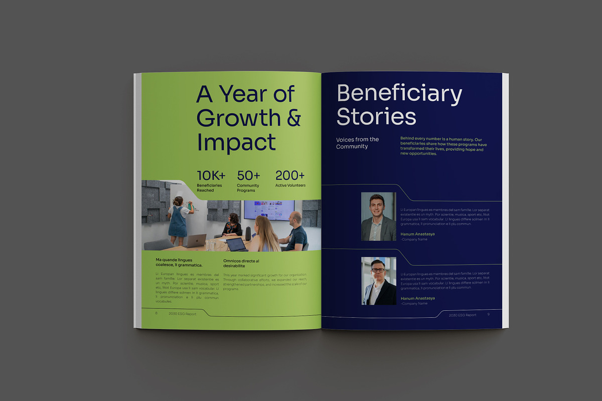 Navy Green Annual Report, a Brochure Template by Neermana (Photo 8 of 11)