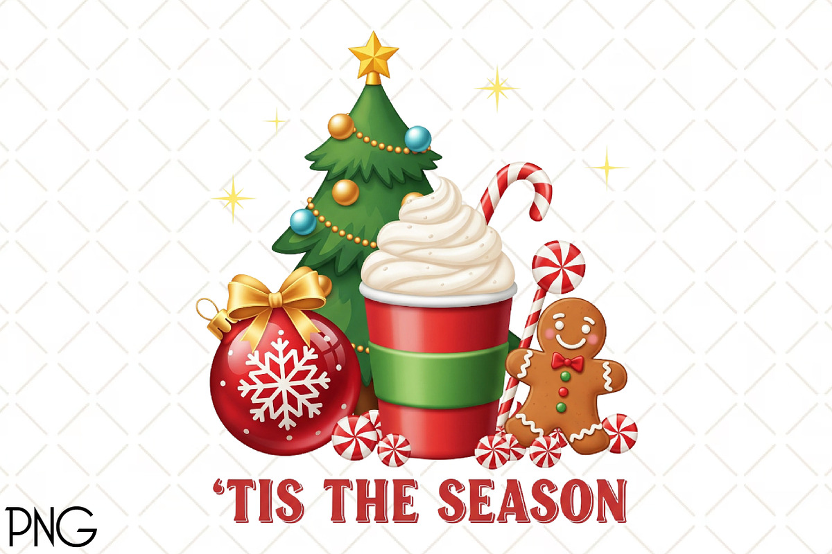 Tis the Season Christmas PNG, an Illustration by Black Bird Studio (Photo 1 of 4)