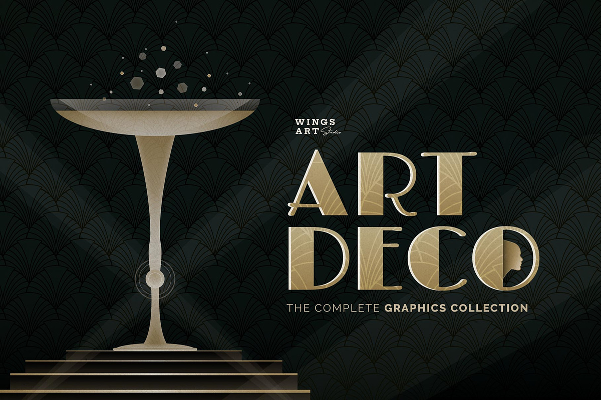 Complete Art Deco Graphics Bundle, a Texture Illustration by Wingsart Studio (Photo 1 of 12)