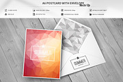 A6 Postcard with Envelope Mock-Up, a Print Template by MassDream (Thumbnail 1 of 11)
