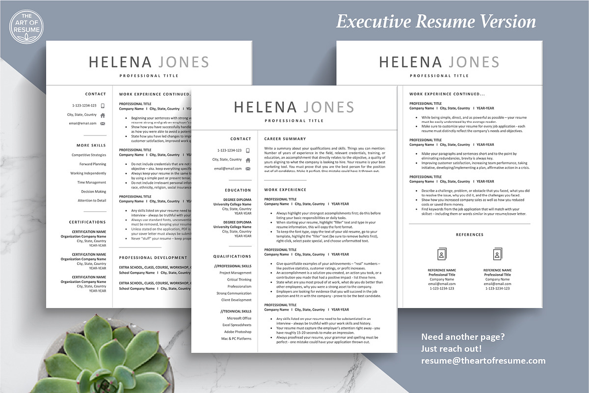 Executive Resume, Simple CV Template, a Resume Template by The Art of Resume (Photo 5 of 8)