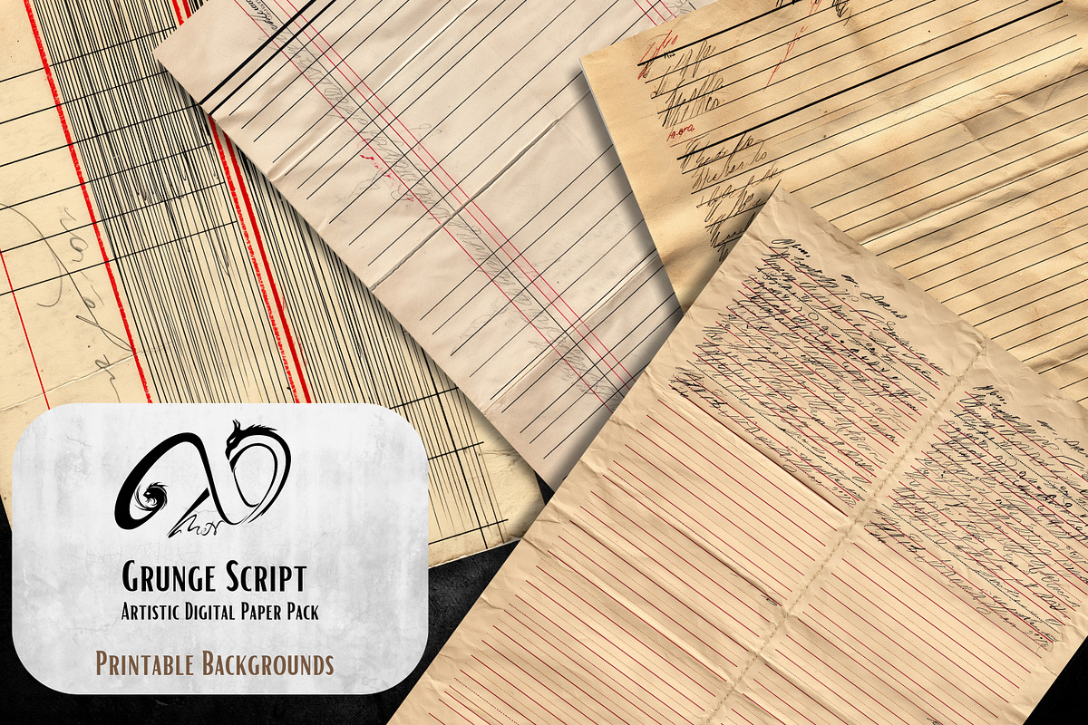Grunge Script: Vintage Ephemera, a Background Graphic by NiiiNArt