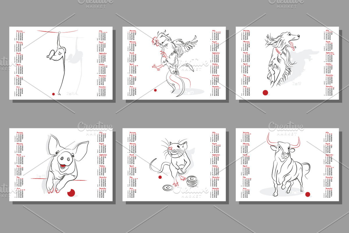 Chinese zodiac wheel with signs., an Illustration by Adamskyistudio (Photo 5 of 6)