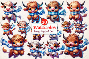 Funny Highland Cow Clipart, an Illustration by CitraGraphics