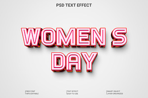 Women Day Font Style Effect