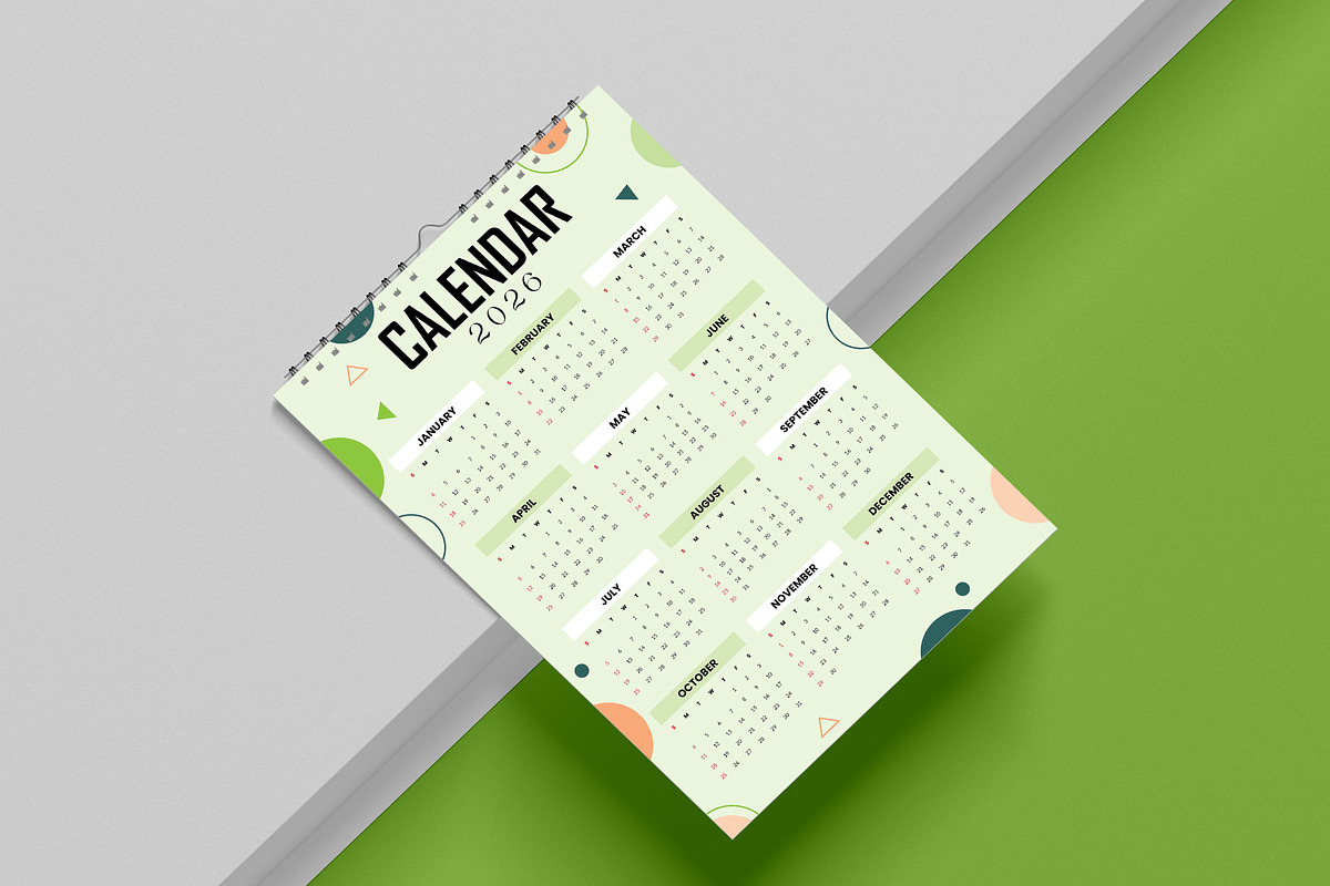 Minimal Geometric Wall Calendar 2026, a Stationery Template by Spark_Creative (Photo 3 of 5)