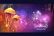 Underwater Jellyfish, an Illustration by ViktoriaARTprint (Thumbnail 3 of 9)