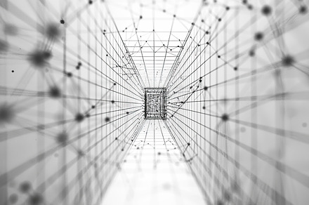 An abstract image of a 3D digital tu, a Photo by LOGOCREATIVE