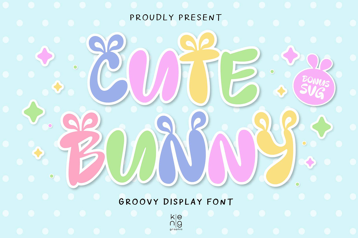 Cute Bunny Font, a Handwritten Font by KengGraphic (Photo 1 of 10)