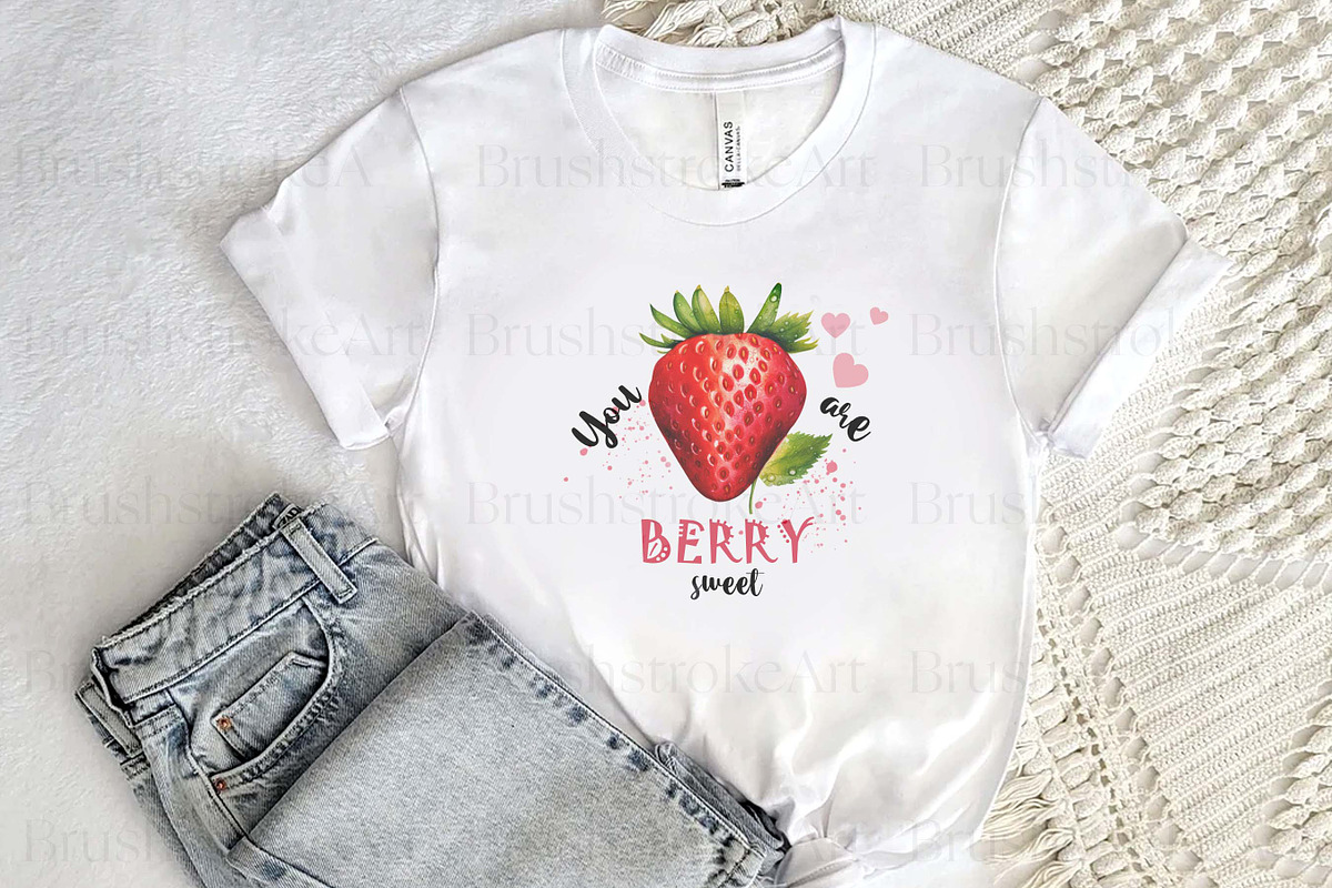 Watercolor Berry Clipart, Strawberry, a Food Illustration by BrushstrokeArtGB (Photo 8 of 9)