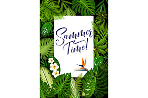 Summer Banner With Tropical Palm