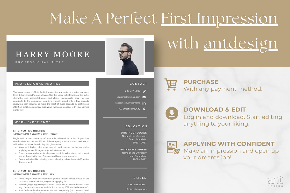 Resume Template Photo | Harry Moore, a Resume Template by AntDesignStudio (Photo 9 of 9)