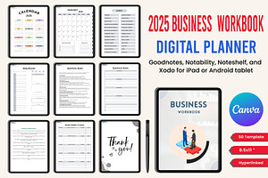 2025 Digital Business Workbook Canva, a Stationery Template by Designmela01