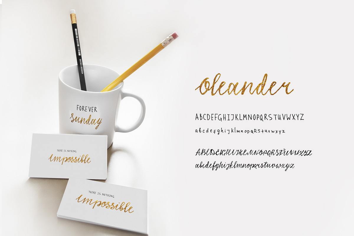 Oleander font (2 versions) preview 4