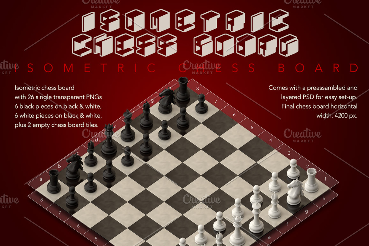 Modular 3D Chess Board (Isometric)