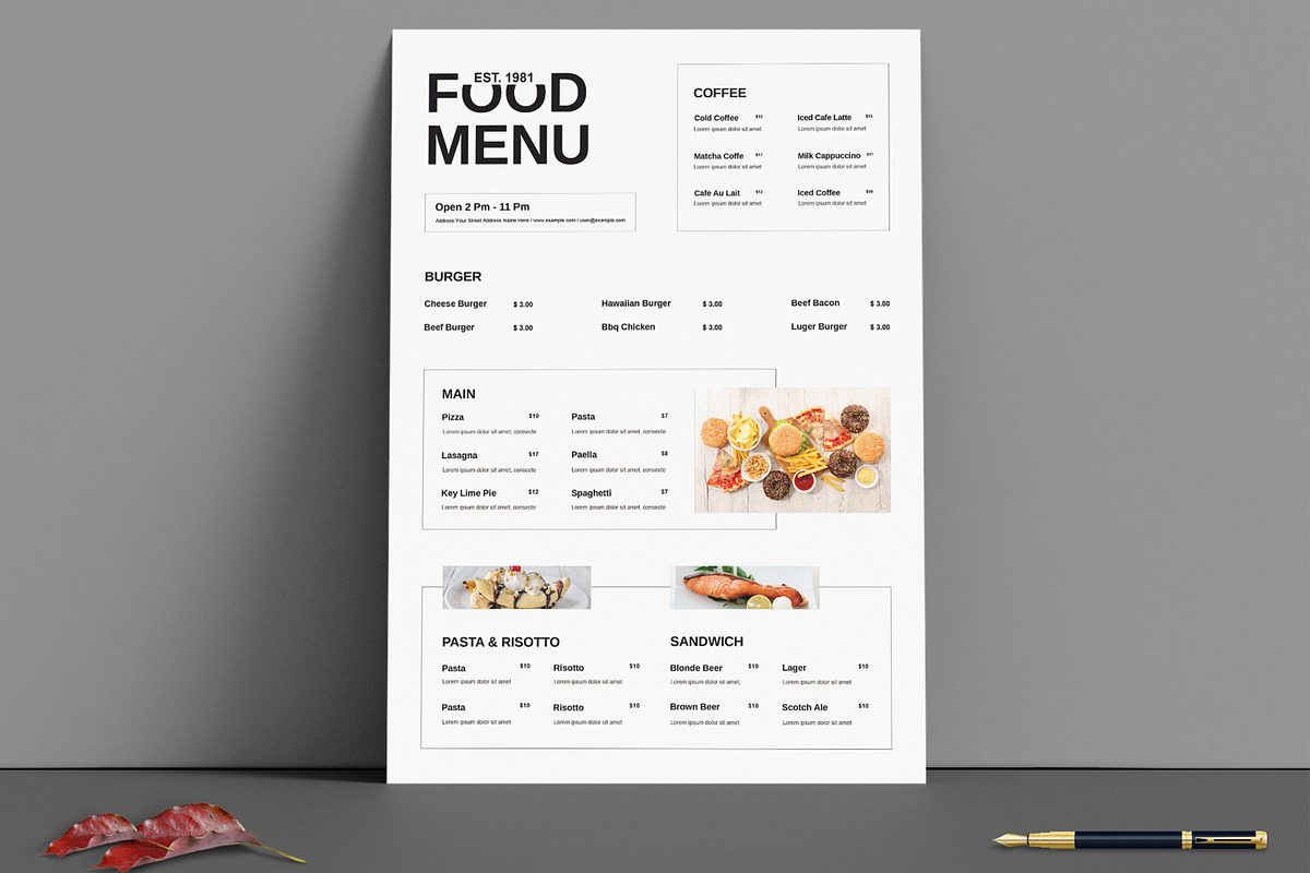 Modern Restaurant Menu Design