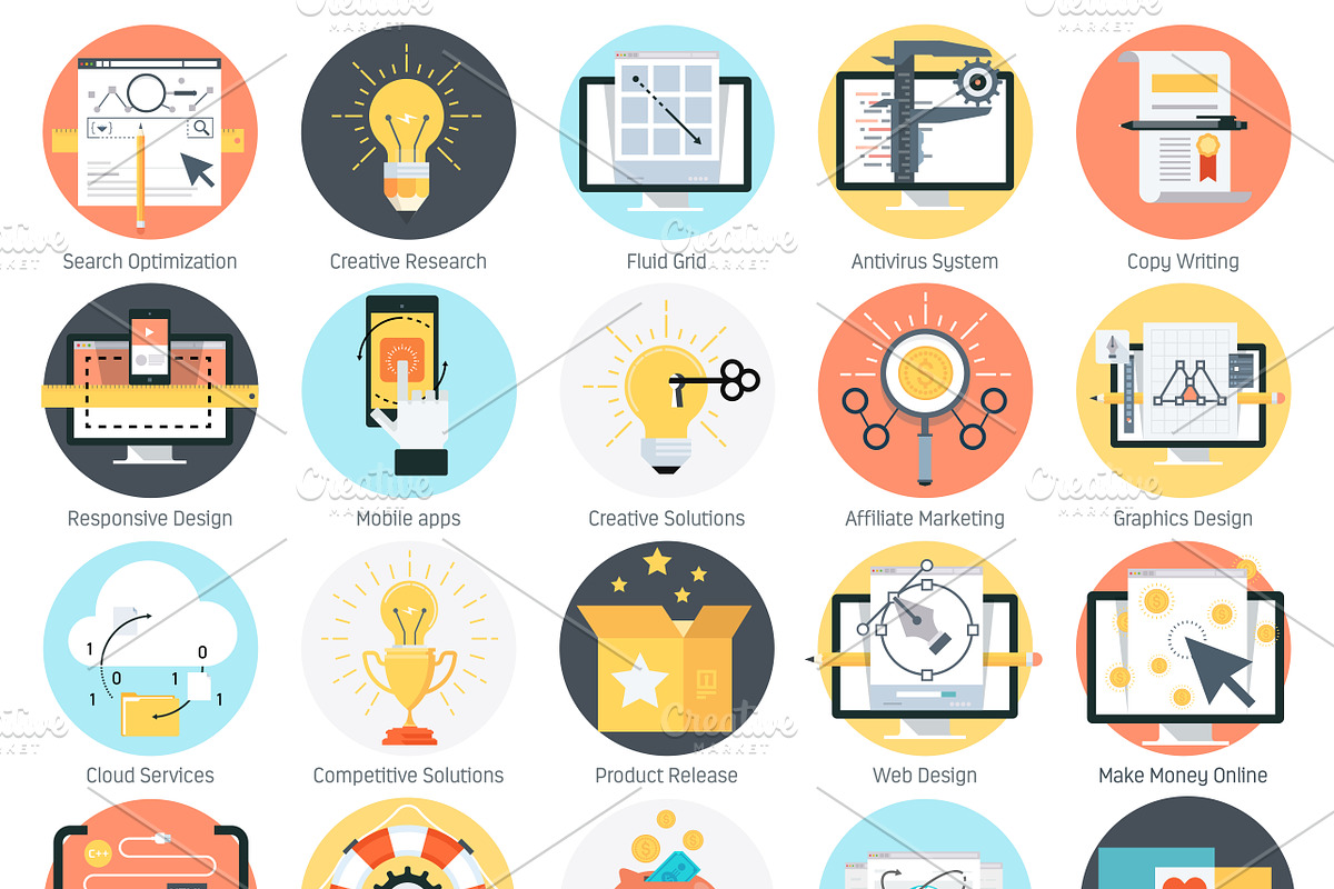 Search engine optimization icon set