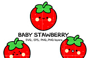 Cute Baby Strawberry SVG Bundle, an Illustration by TheHitShop (Thumbnail 1 of 10)