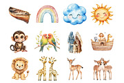 Watercolor Noah's Ark Clipart, a Seasonal Illustration by Design Market (Thumbnail 5 of 5)