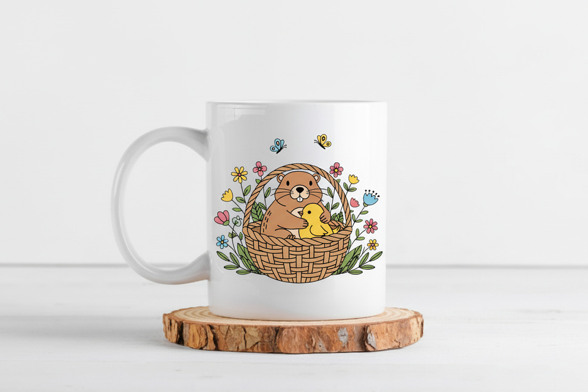 Cute Easter Groundhog Clipart Set, a Graphic by T-shirt Pond (Photo 5 of 8)