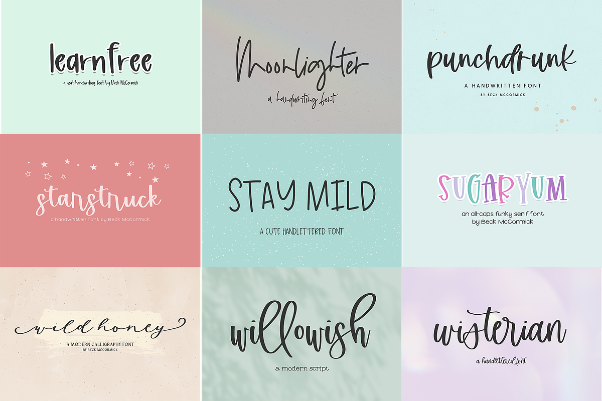 Handlettered Font Bundle, a Handwritten Font by Beck McCormick