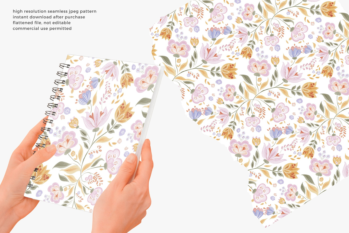 Whimsical folk seamless pattern, a Pattern Graphic by Pink Studio Art (Photo 3 of 4)