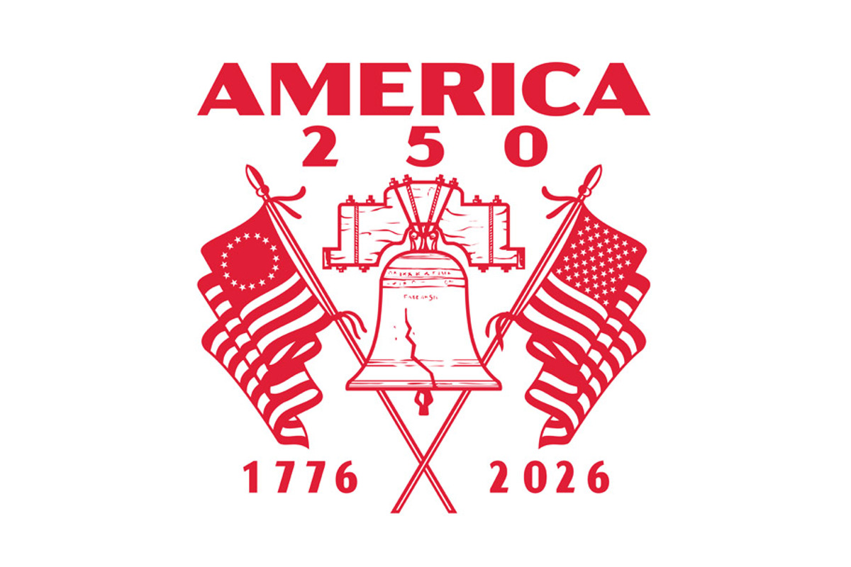 America 250 Liberty Bell Flag Retro, an Illustration by patrimonio (Photo 1 of 3)