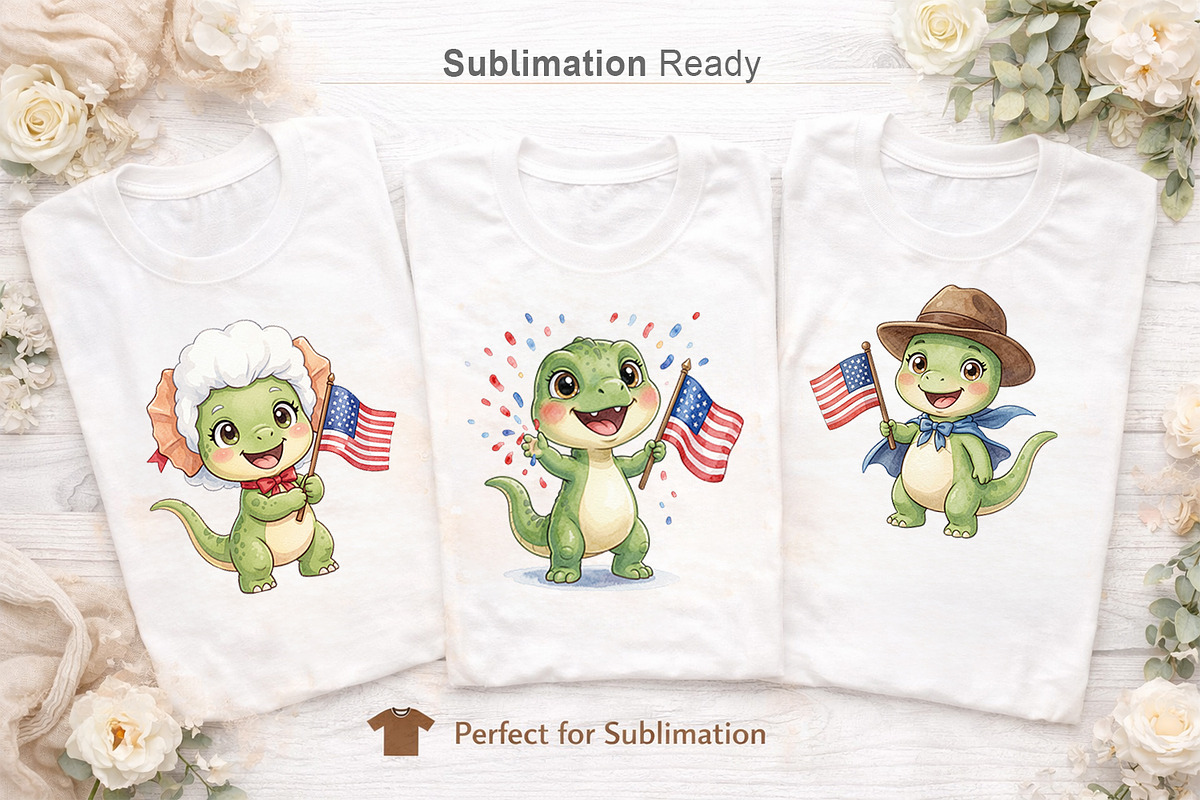 Patriotic Dino Sublimation, an Illustration by Artnoy (Photo 5 of 8)