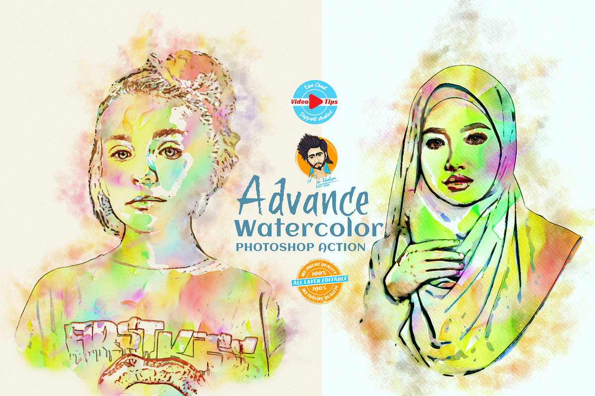 Advance Watercolor Effect, an Action Add-On by MRI STUDIO (Photo 1 of 16)