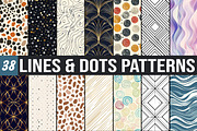 Lines & Dots patterns, a Pattern Graphic by DreamCafeArt (Thumbnail 1 of 6)