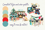 Retro Pugmas Clipart, a Seasonal Illustration by Anna Design Studio (Thumbnail 9 of 12)