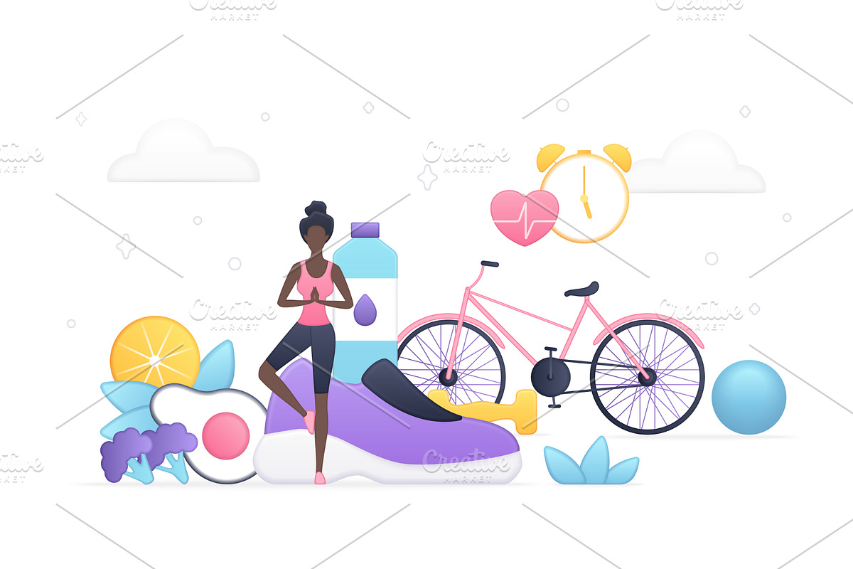 Healthy life fitness nutrition, a Sport Illustration by Lemberg Vector