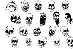 Hand Illustrated Skulls Vector Pack