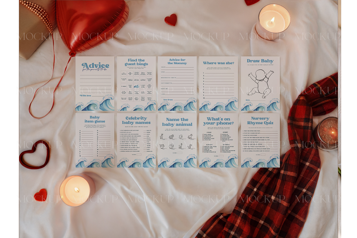 Valentine Cozy Paper Grid Mockup, a Product Mockup by MockupWizard (Photo 2 of 3)