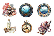 Collection a Sunken Shipwrek Clipart, an Illustration by CreationArt (Thumbnail 4 of 5)