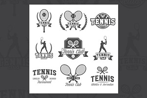 Tennis sports logo and labels
