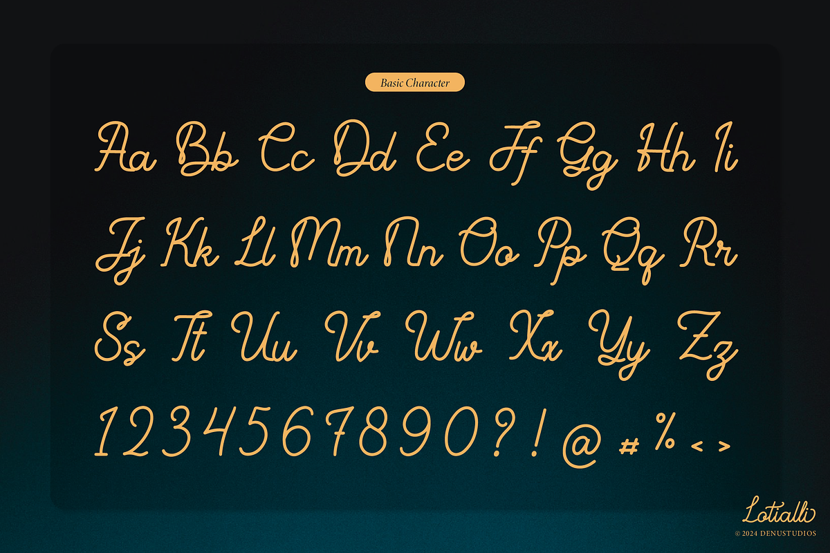 Lotialli | Monoline Script Font, a Script Font by Denustudios (Photo 13 of 15)