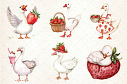 Strawberry Goose Clipart, an Illustration by Dream Creation (Thumbnail 4 of 5)