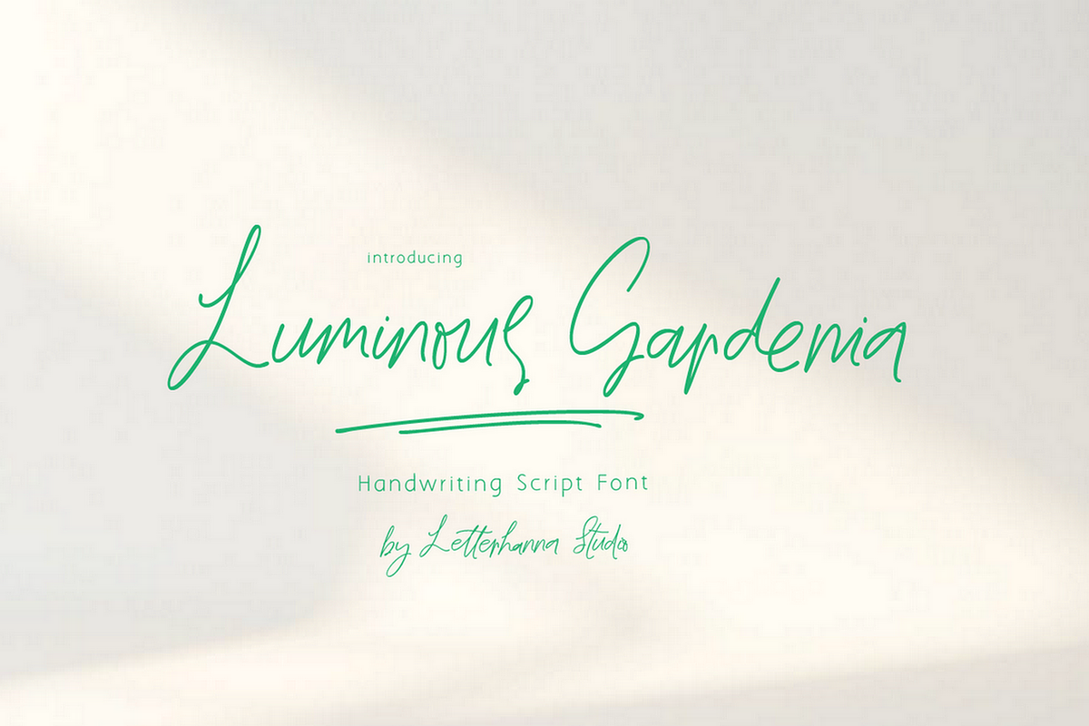 Luminous Gardenia Handwriting Font, a Handwritten Font by Letterhanna Studio (Photo 1 of 10)