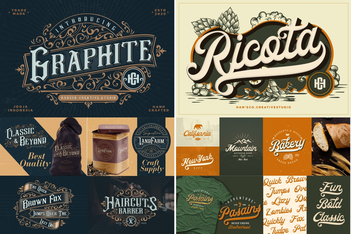 Amazed Vintage Font Bundle - SALE!, a Serif Font by HansCo Studio (Photo 9 of 13)