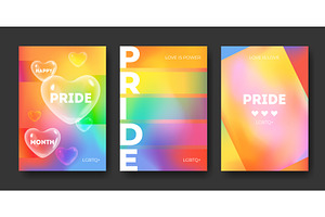 Rainbow pride poster templates with, an Illustration by art PVP - market