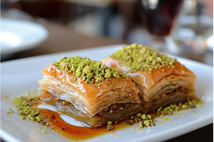 Sweet Baklava arabian dessert, a Food & Drink Photo by Ylivdesign