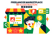 10 Online Freelancer Marketplace, a Finance Illustration by denayunebgt (Thumbnail 1 of 4)